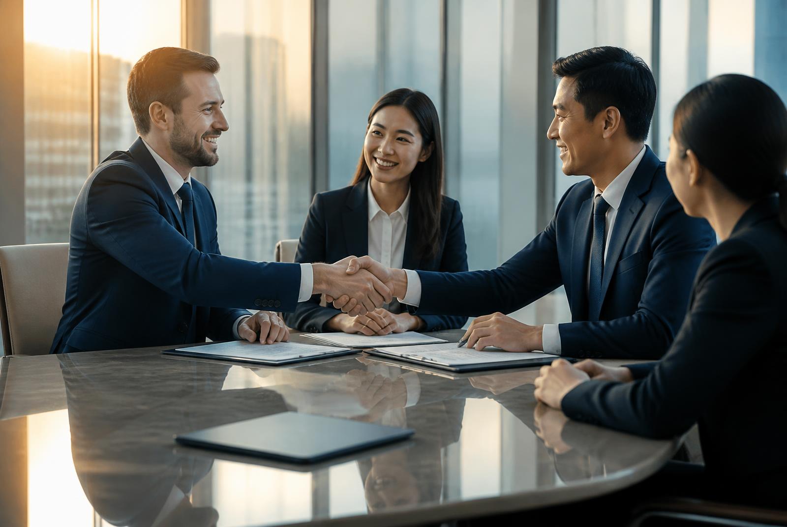 Mnunuzi representatives meeting international manufacturing partners